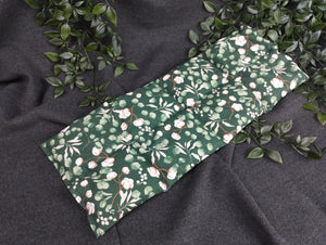 Körnerkissen mit Eucalyptus/Baumwollmotiv grün
