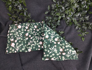 Körnerkissen mit Eucalyptus/Baumwollmotiv grün