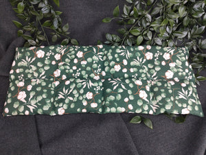 Körnerkissen mit Eucalyptus/Baumwollmotiv grün