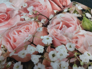 Körnerkissen mit natürlichem Rosenmotiv