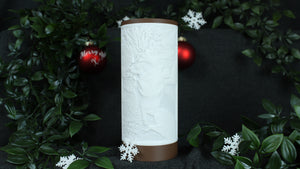 personalisierte Fotolampe mit braunem Deckel und Sockel