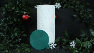 personalisierte Fotolampe mit glitzergrünem Deckel und Sockel