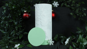 personalisierte Fotolampe mit pastellgrünem Deckel und Sockel