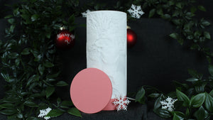 personalisierte Fotolampe mit pastellrosanem Deckel und Sockel