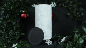 personalisierte Fotolampe mit schwarzem Deckel und Sockel