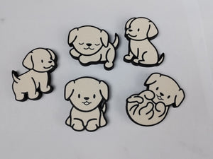 Kühlschrankmagnet in cremefarbe von unserem Labrador Welpenmotiv.