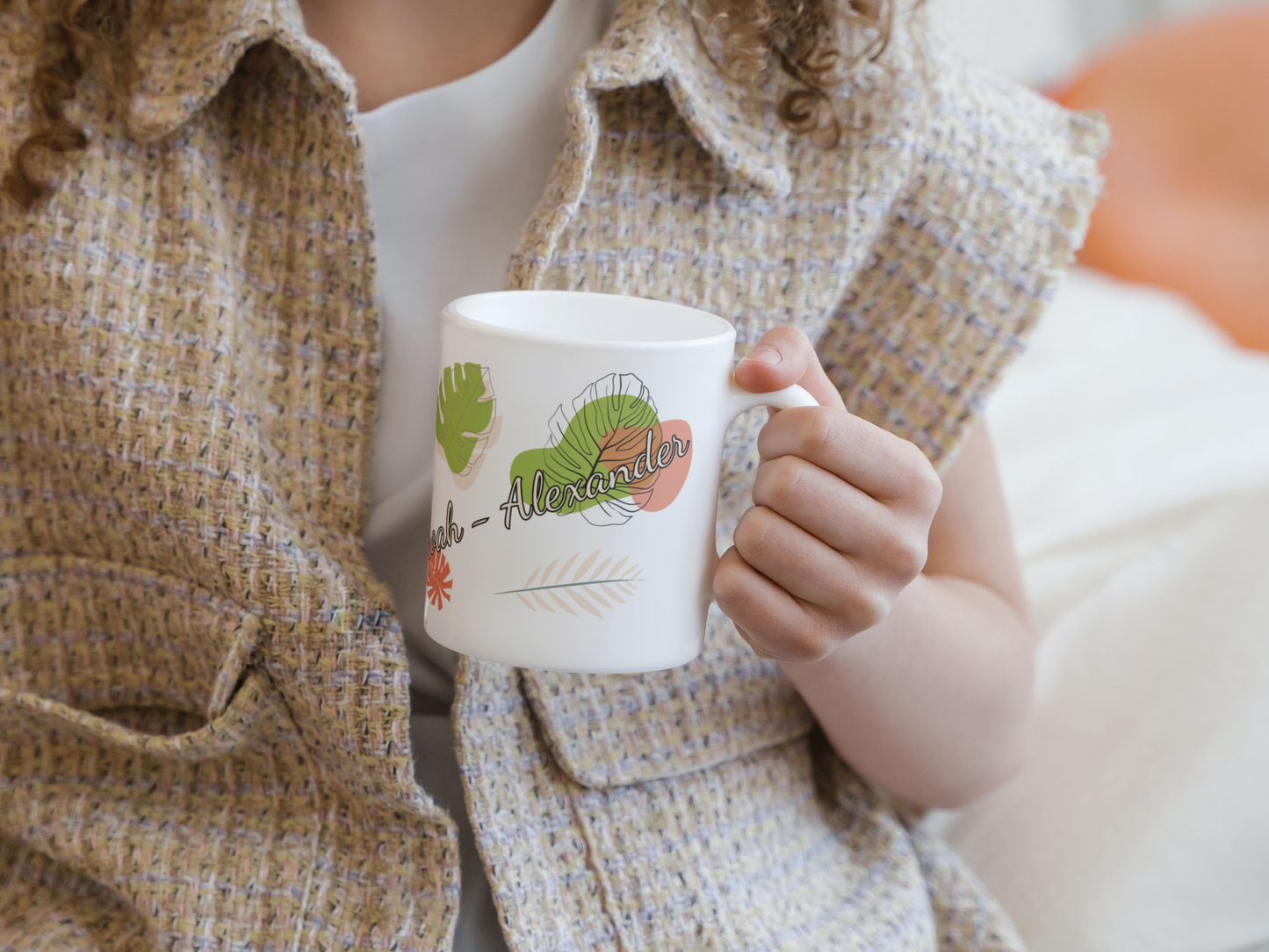 personalisierte Keramiktasse mit Affe als Motiv aus unserer Dschungeltierkollektion