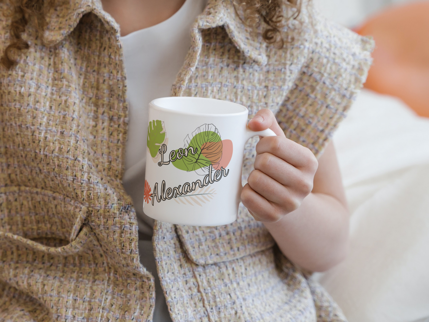 personalisierte Keramiktasse mit Affe als Motiv aus unserer Dschungeltierkollektion
