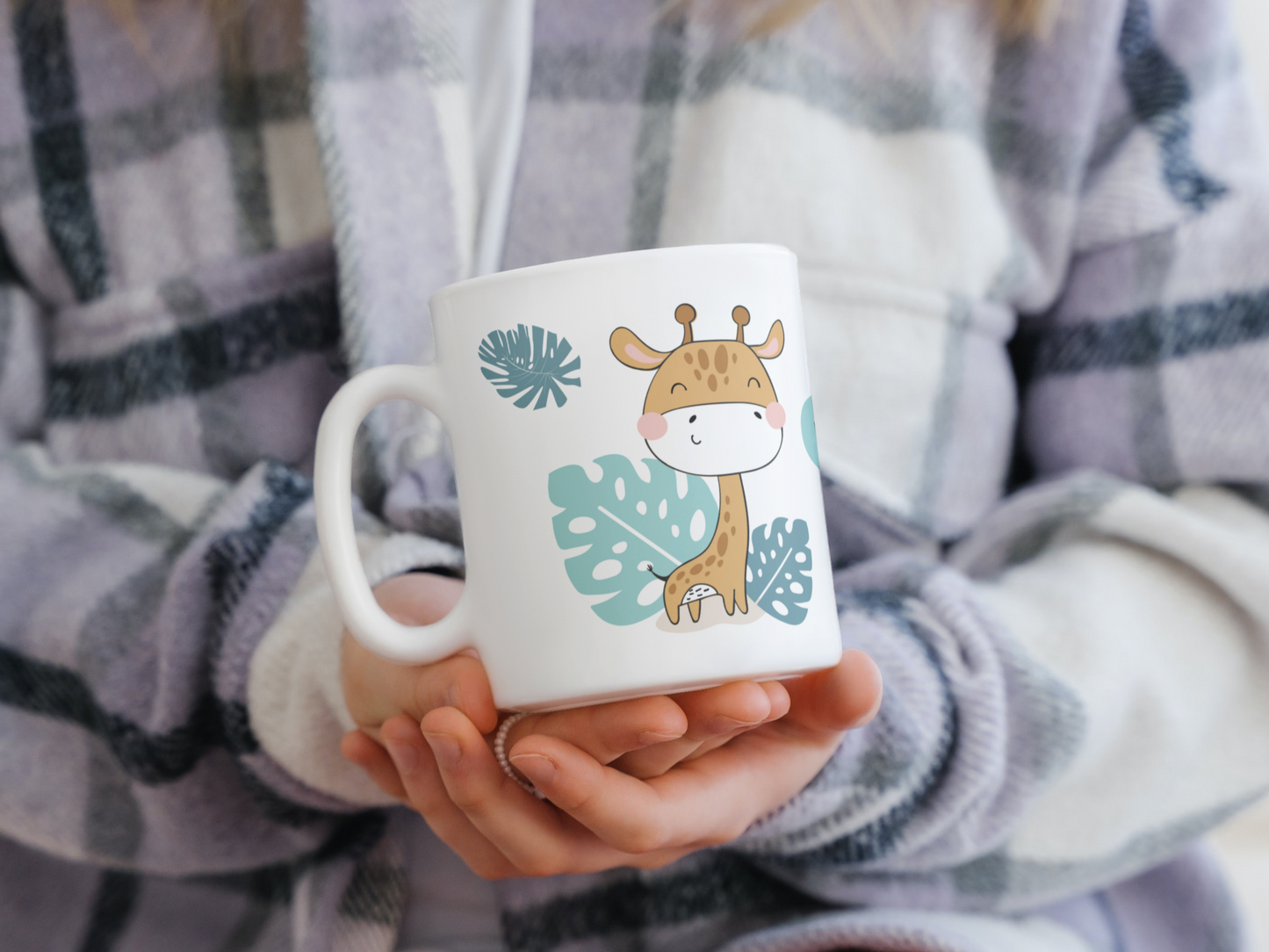 personalisierte Keramiktasse mit Giraffe als Motiv aus unserer Dschungeltierkollektion