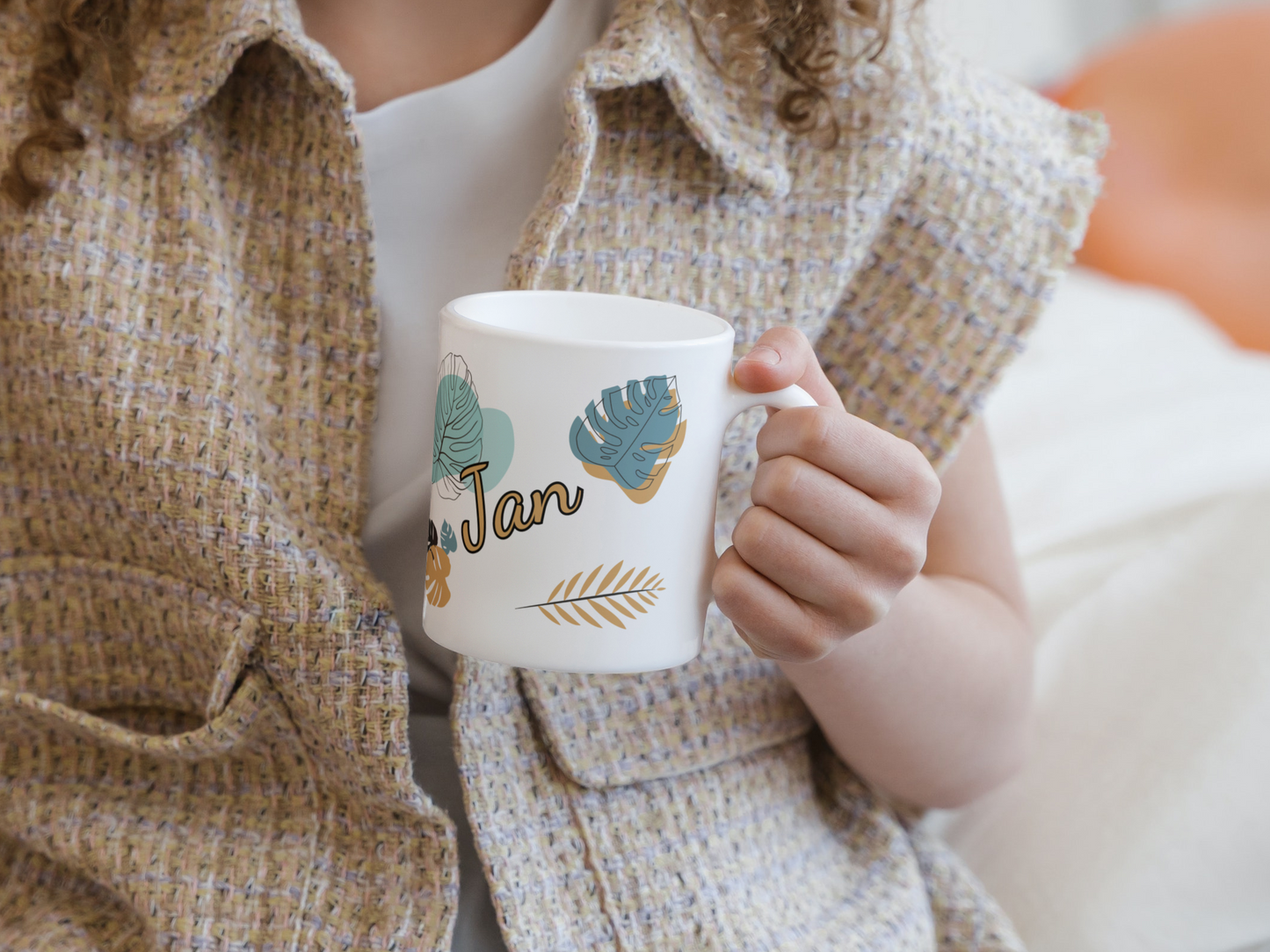 personalisierte Keramiktasse mit Giraffe als Motiv aus unserer Dschungeltierkollektion