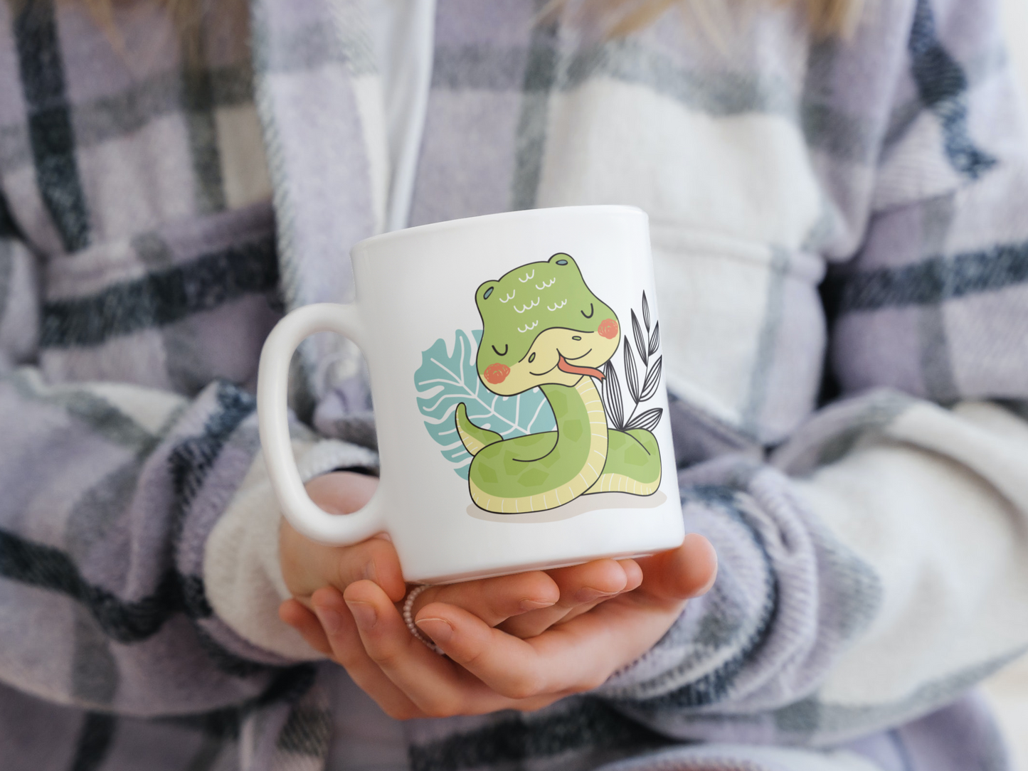 personalisierte Keramiktasse mit Schlange als Motiv aus unserer Dschungeltierkollektion