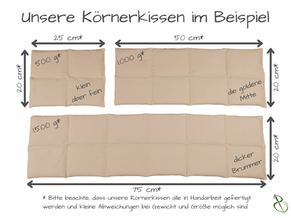 Größenauswahl Körnerkissen