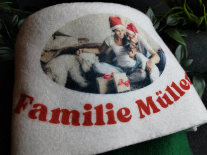 Nikolaussocken aus Filz mit Familienfoto