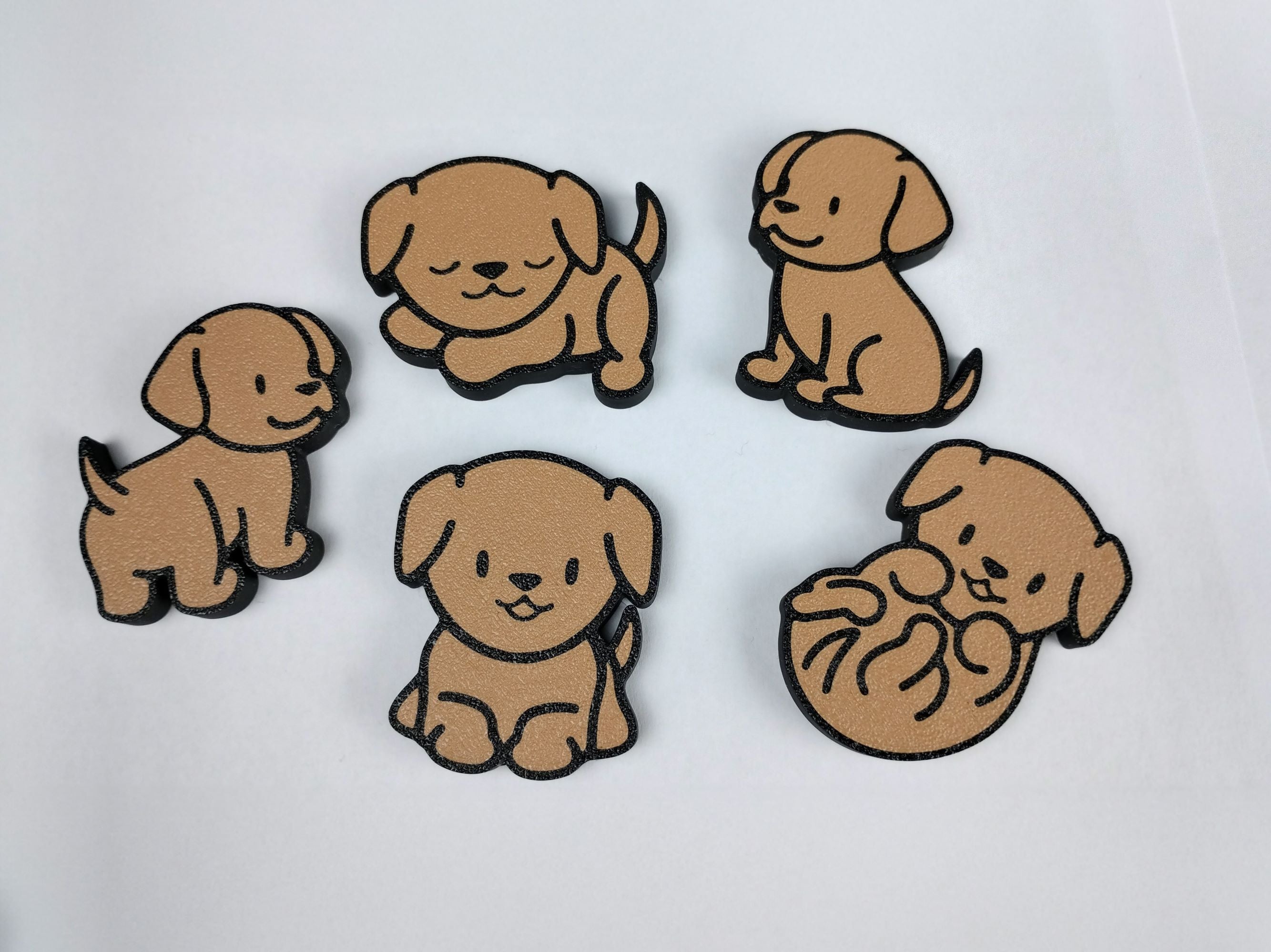 Kühlschrankmagnet in hellbraun von unserem Labrador Welpenmotiv.